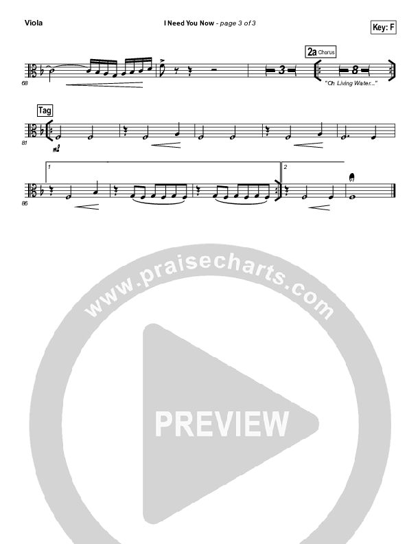 I Need You Now Viola (Matt Redman)