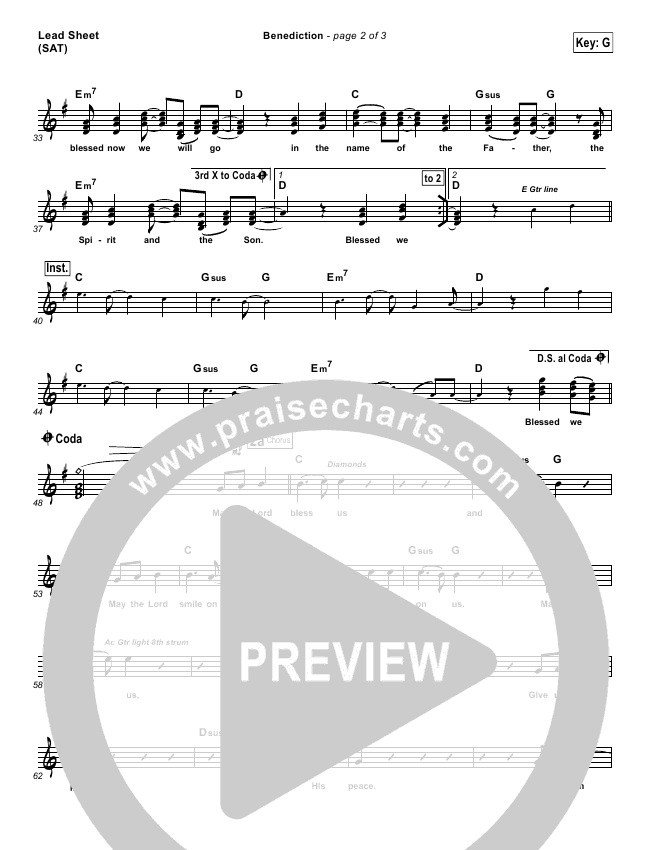Benediction Sheet Music Pdf Matt Redman Praisecharts
