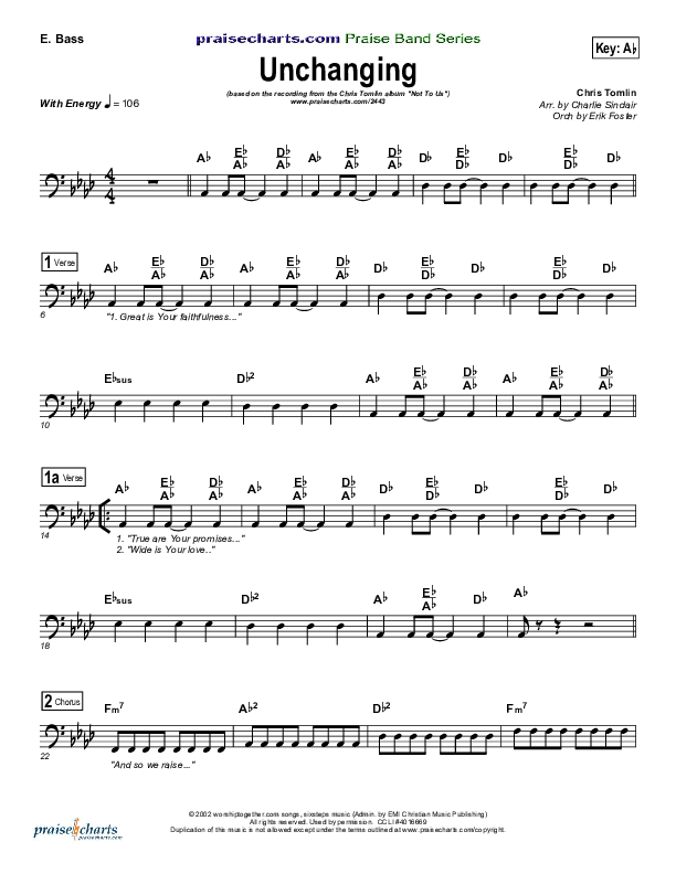 Unchanging Bass Guitar (Chris Tomlin)