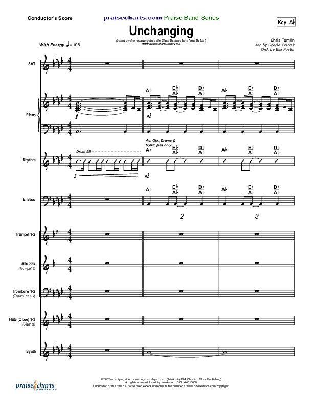 Unchanging Conductor's Score (Chris Tomlin)