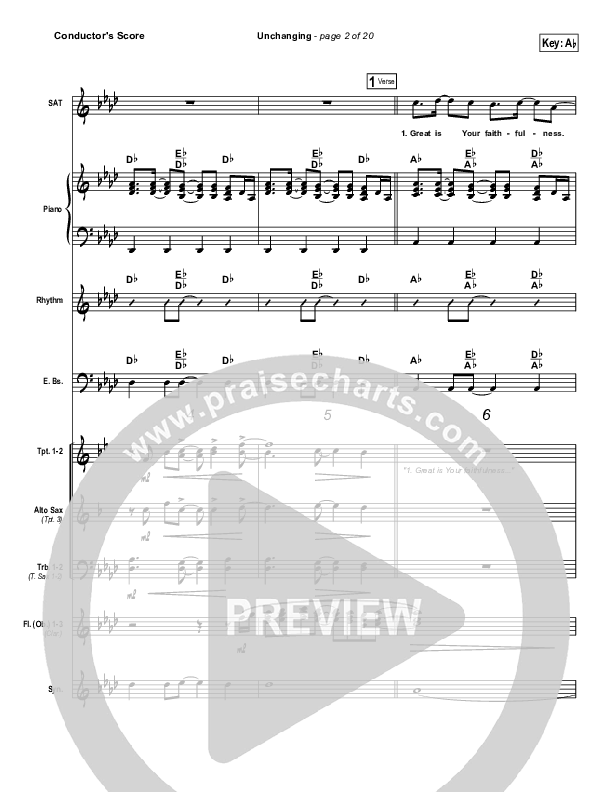 Unchanging Conductor's Score (Chris Tomlin)