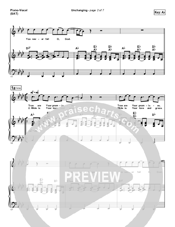 Unchanging Piano/Vocal (Chris Tomlin)