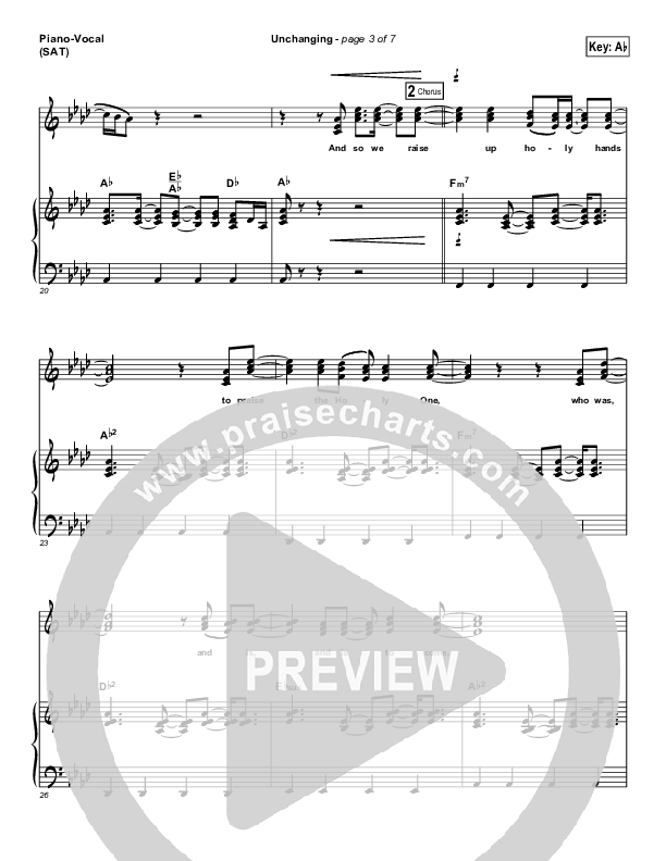 Unchanging Piano/Vocal (Chris Tomlin)