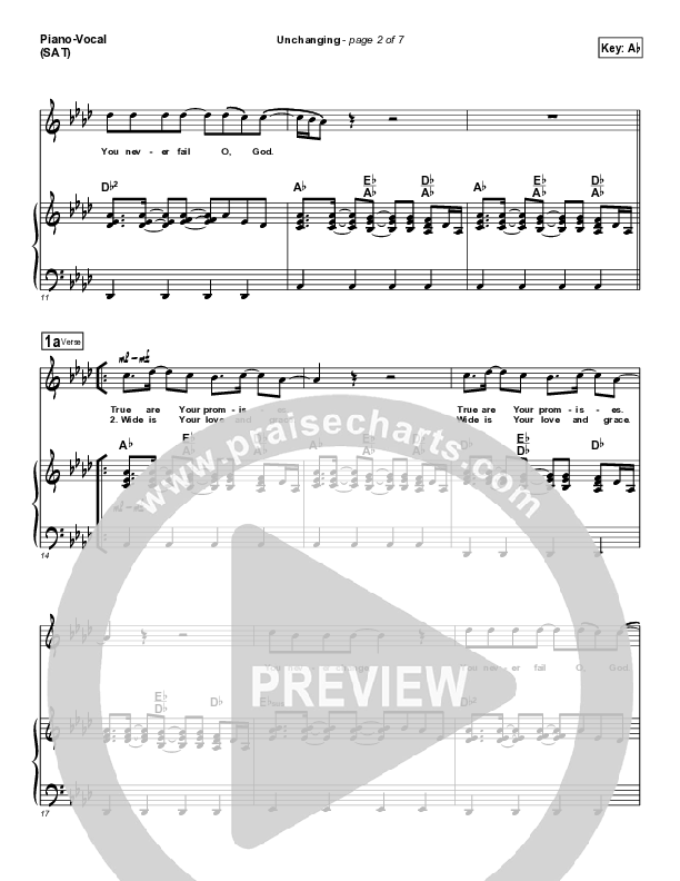 Unchanging Piano/Vocal & Lead (Chris Tomlin)