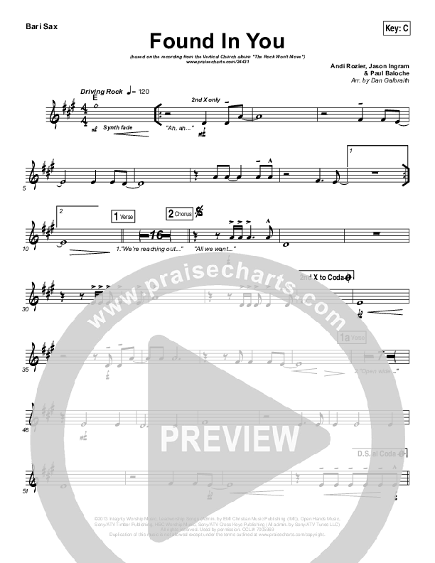 Found In You Bari Sax (Vertical Worship)