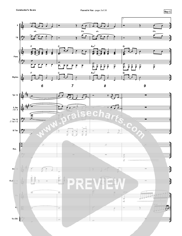 Found In You Conductor's Score (Vertical Worship)