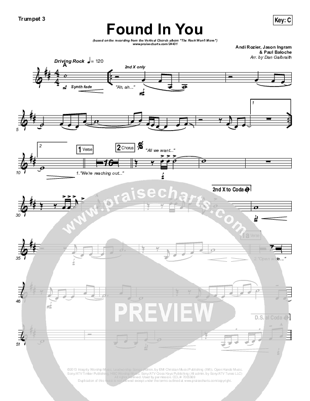 Found In You Trumpet 3 (Vertical Worship)