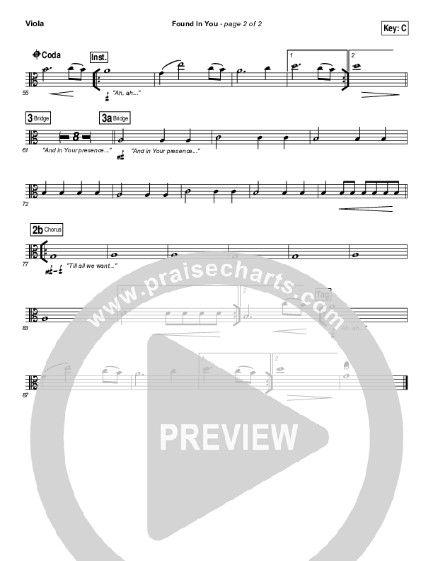 Found In You Viola (Vertical Worship)