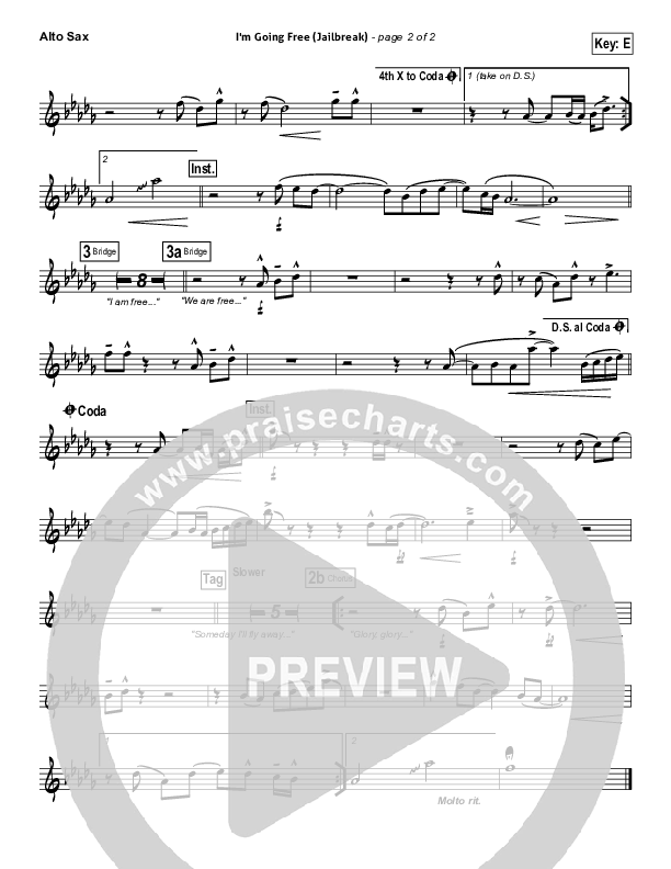 I'm Going Free (Jailbreak) Alto Sax (Vertical Worship)