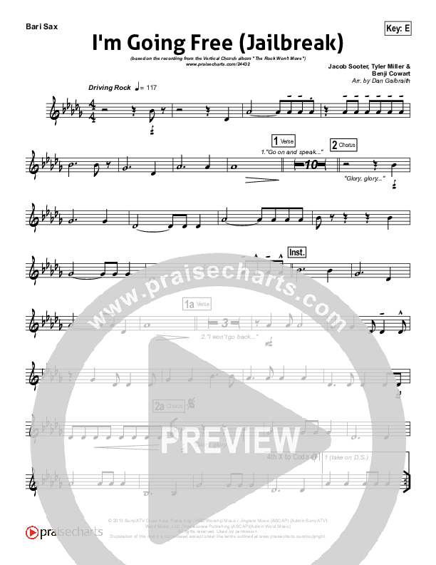 I'm Going Free (Jailbreak) Bari Sax (Vertical Worship)