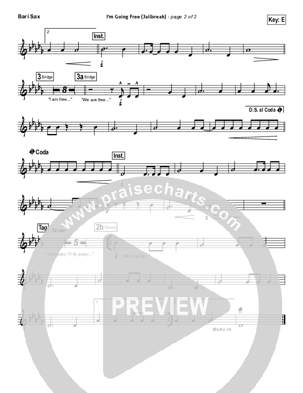 I'm Going Free (Jailbreak) Bari Sax (Vertical Worship)