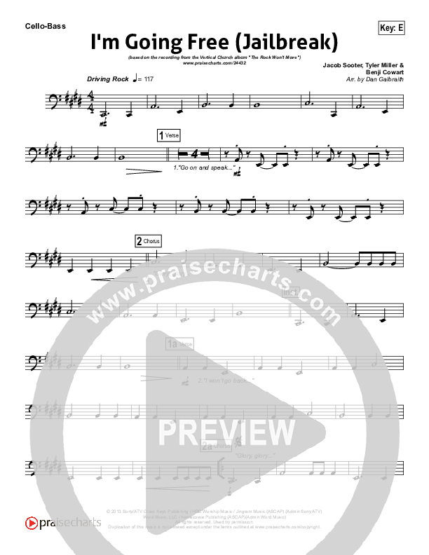 I'm Going Free (Jailbreak) Cello/Bass (Vertical Worship)