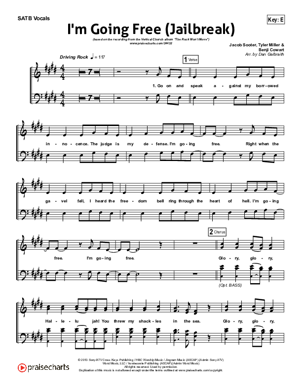 I'm Going Free (Jailbreak) Choir Sheet (SATB) (Vertical Worship)