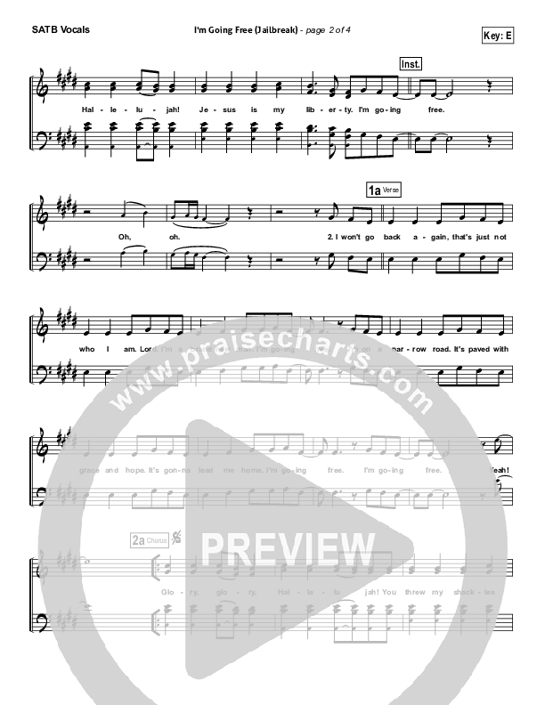 I'm Going Free (Jailbreak) Choir Sheet (SATB) (Vertical Worship)