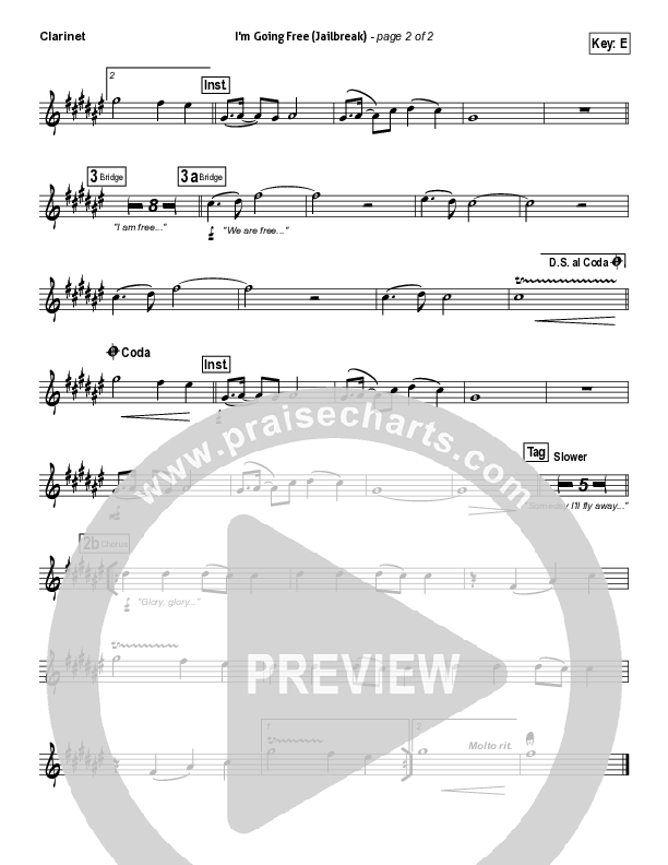 I'm Going Free (Jailbreak) Clarinet (Vertical Worship)