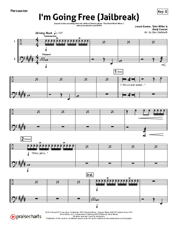 I'm Going Free (Jailbreak) Percussion (Vertical Worship)