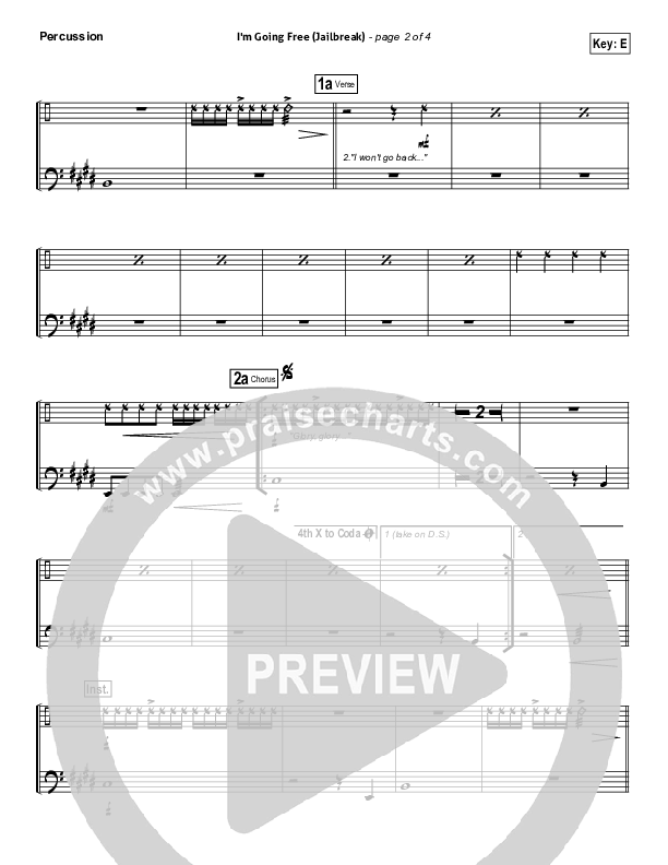 I'm Going Free (Jailbreak) Percussion (Vertical Worship)