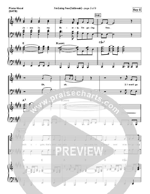 I'm Going Free (Jailbreak) Piano/Vocal (SATB) (Vertical Worship)