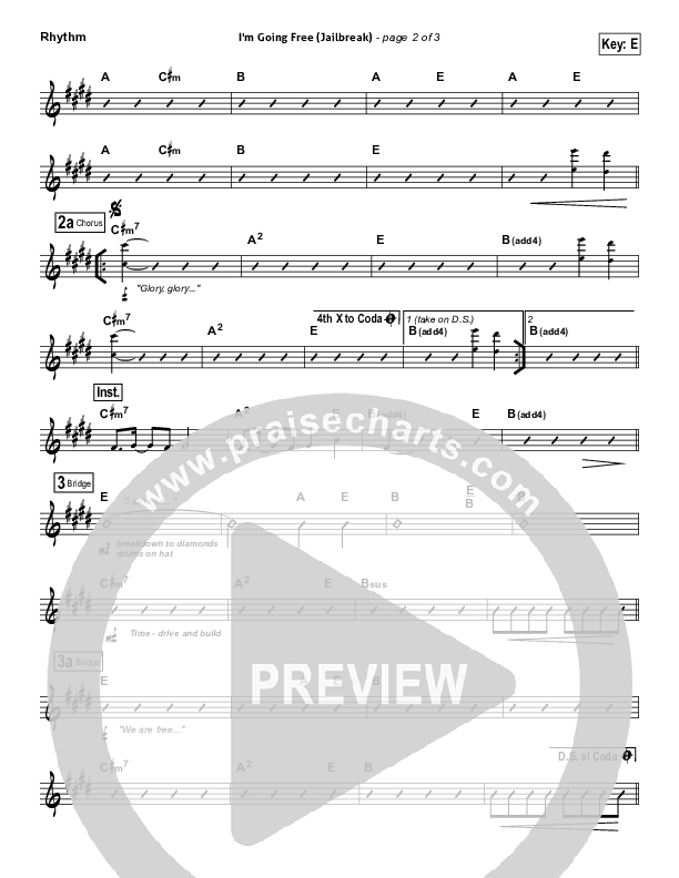 I'm Going Free (Jailbreak) Rhythm Chart (Vertical Worship)