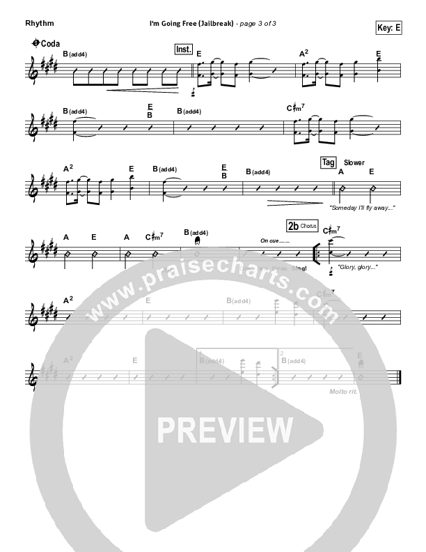I'm Going Free (Jailbreak) Rhythm Chart (Vertical Worship)