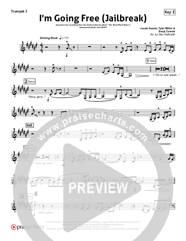 I'm Going Free (Jailbreak) Trumpet 3 (Vertical Worship)