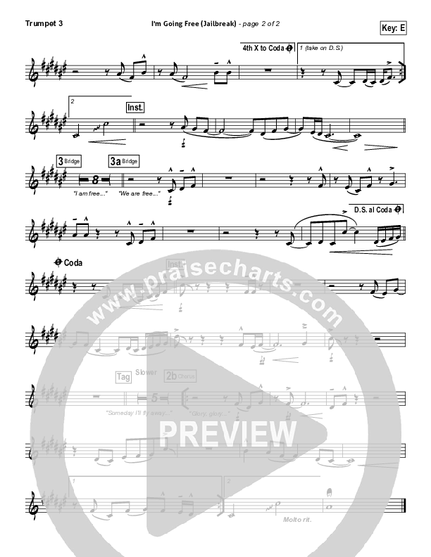 I'm Going Free (Jailbreak) Trumpet 3 (Vertical Worship)
