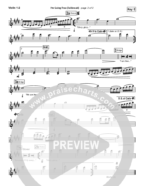 I'm Going Free (Jailbreak) Violin 1/2 (Vertical Worship)