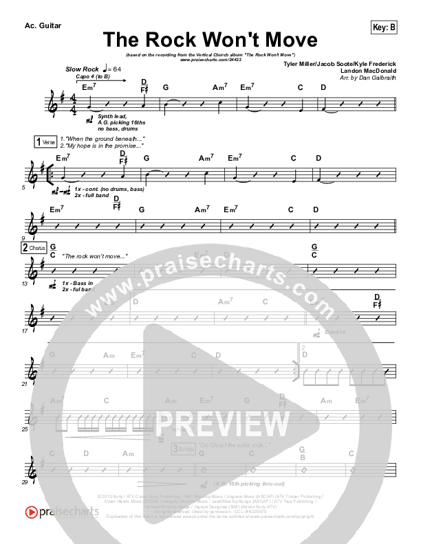 The Rock Won't Move Acoustic Guitar (Vertical Worship)