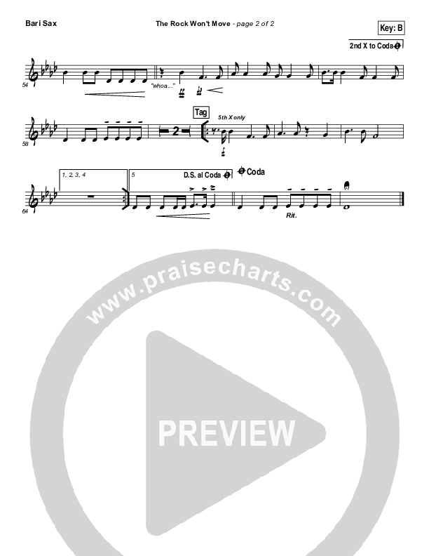 The Rock Won't Move Bari Sax (Vertical Worship)