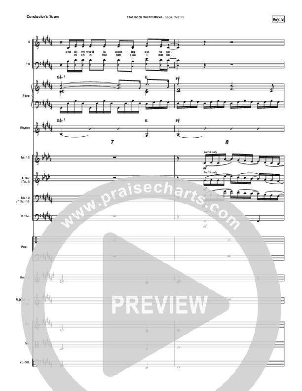 The Rock Won't Move Conductor's Score (Vertical Worship)
