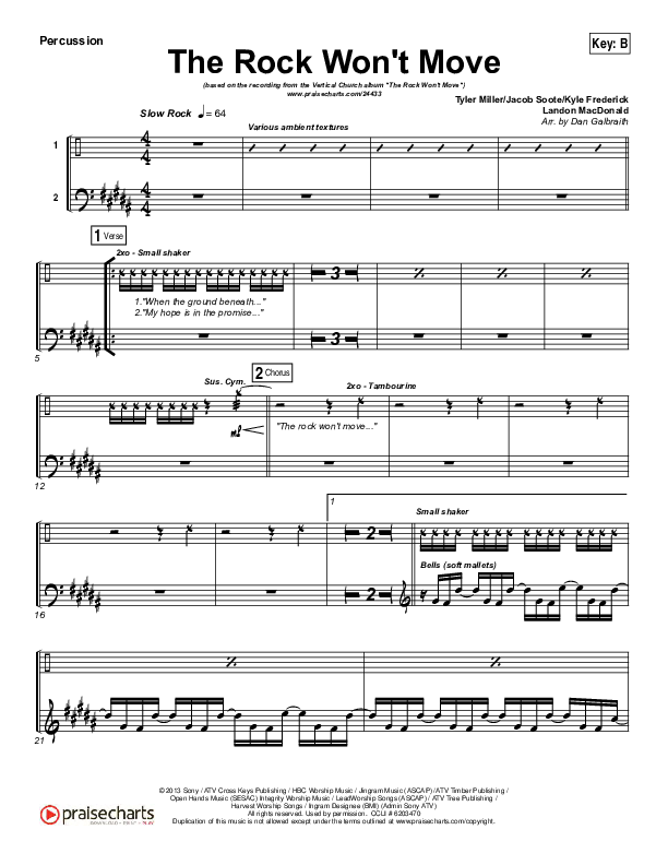 The Rock Won't Move Percussion (Vertical Worship)