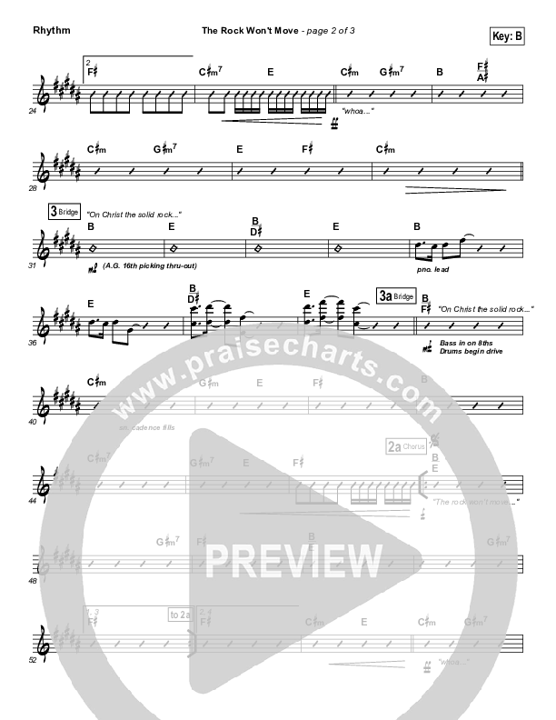 The Rock Won't Move Rhythm Chart (Vertical Worship)