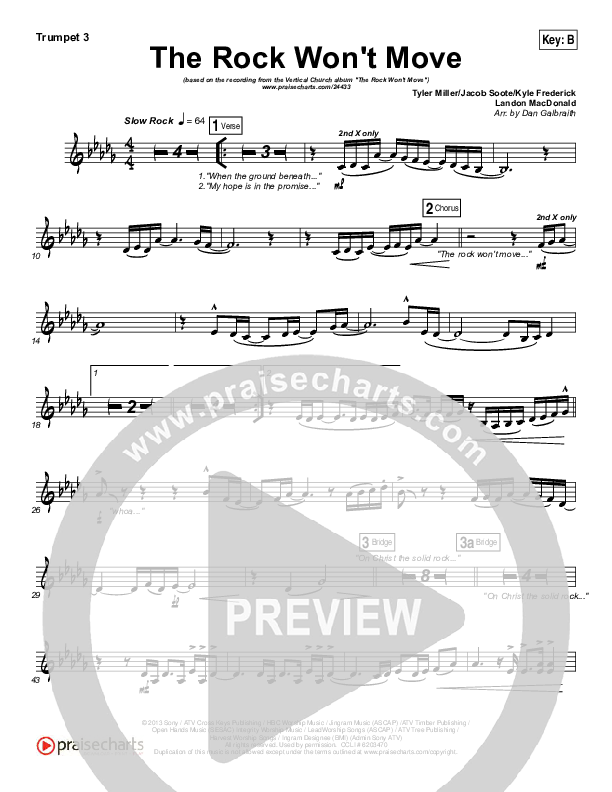 The Rock Won't Move Trumpet 3 (Vertical Worship)