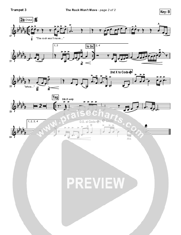 The Rock Won't Move Trumpet 3 (Vertical Worship)