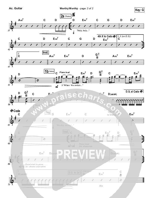 Worthy Worthy Acoustic Guitar (Vertical Worship)