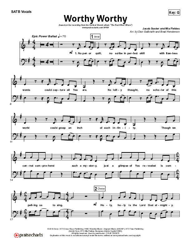 Worthy Worthy Choir Vocals (SATB) (Vertical Worship)