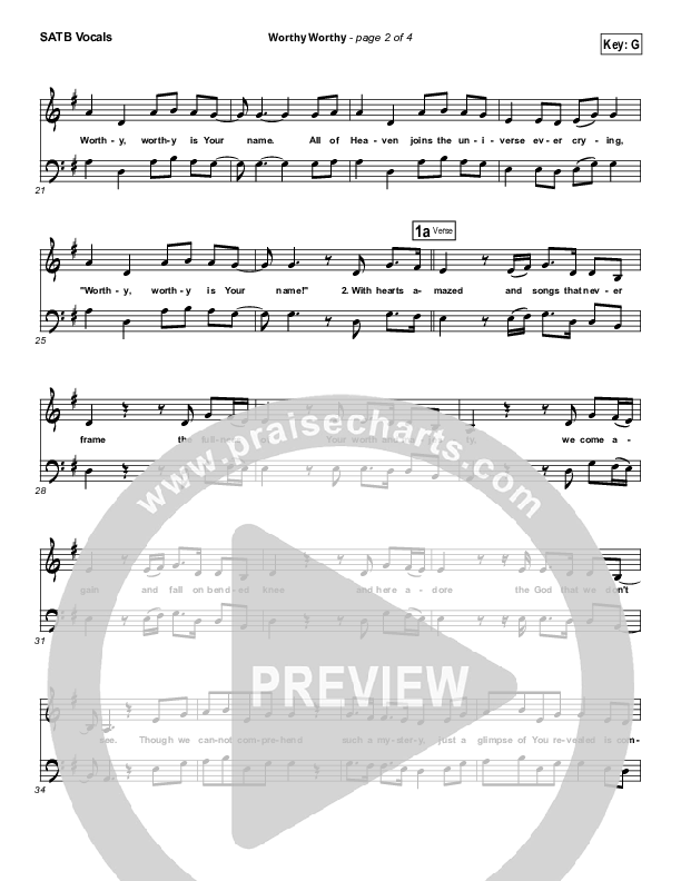 Worthy Worthy Choir Sheet (SATB) (Vertical Worship)