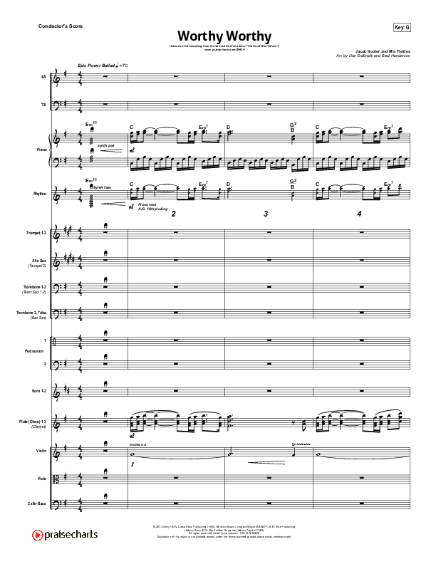 Worthy Worthy Conductor's Score (Vertical Worship)