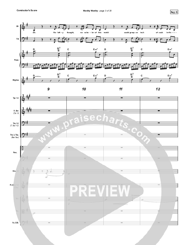 Worthy Worthy Conductor's Score (Vertical Worship)