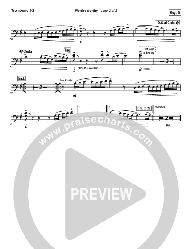 Worthy Worthy Trombone 1/2 (Vertical Worship)