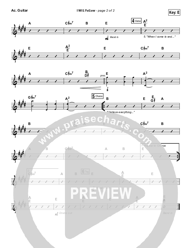 I Will Follow Acoustic Guitar (Vertical Worship)