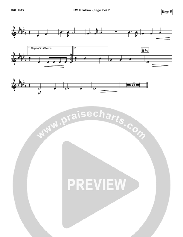 I Will Follow Bari Sax (Vertical Worship)