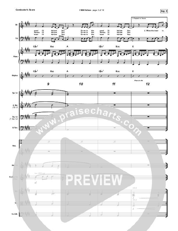 I Will Follow Conductor's Score (Vertical Worship)