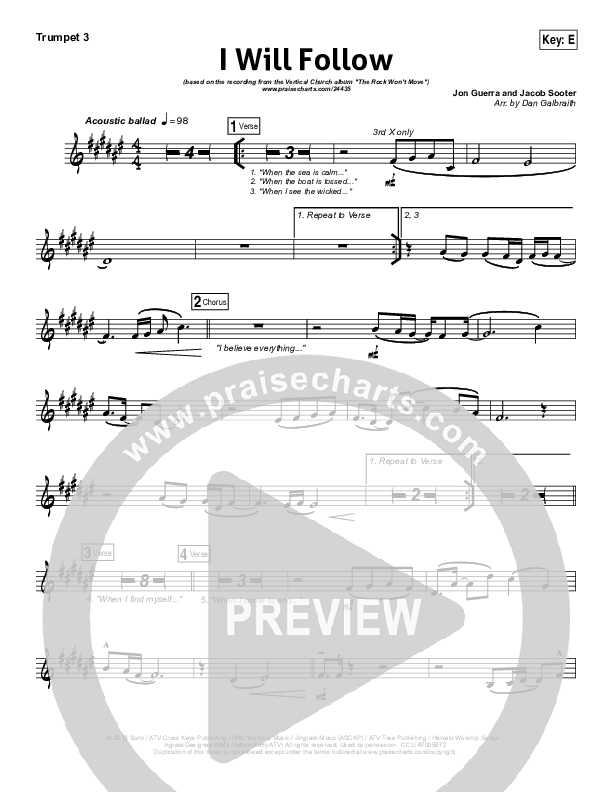 I Will Follow Trumpet 3 (Vertical Worship)