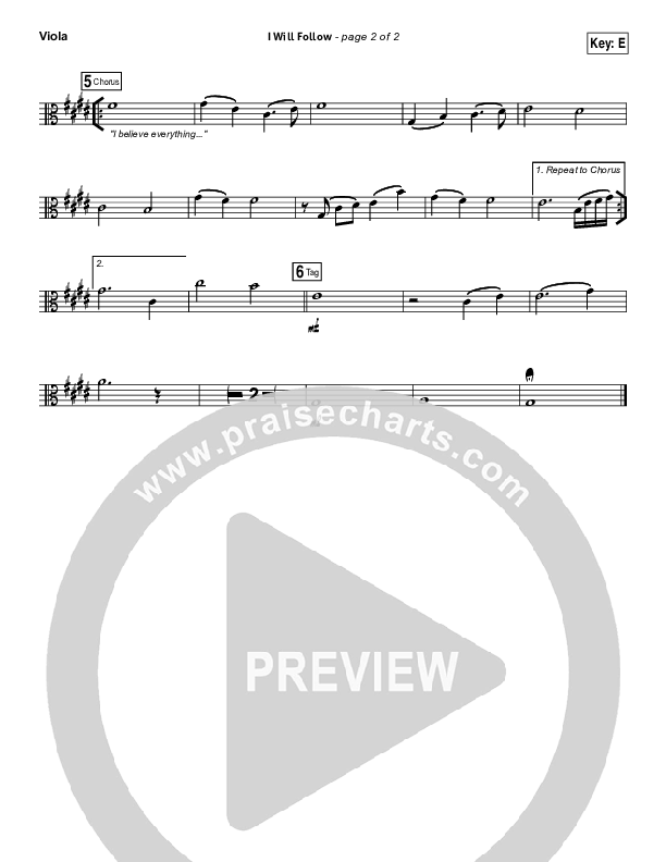 I Will Follow Viola (Vertical Worship)