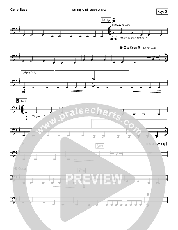 Strong God Cello/Bass (Vertical Worship)