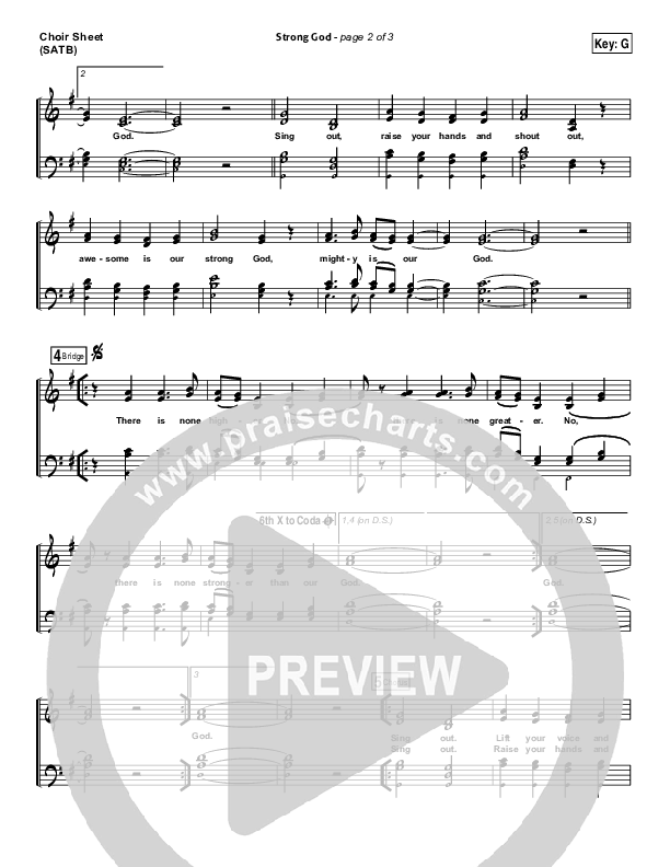 Strong God Choir Sheet (SATB) (Vertical Worship)