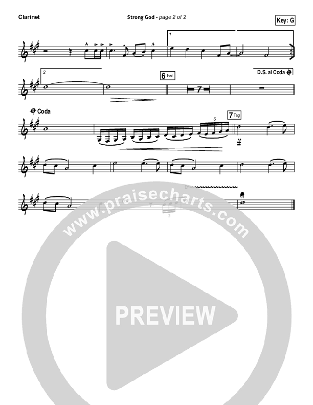 Strong God Clarinet (Vertical Worship)