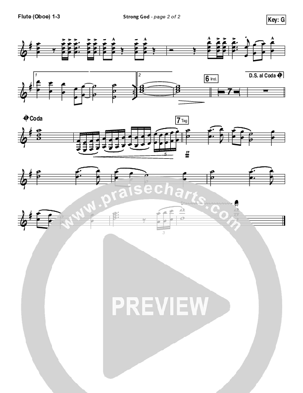 Strong God Flute/Oboe 1/2/3 (Vertical Worship)