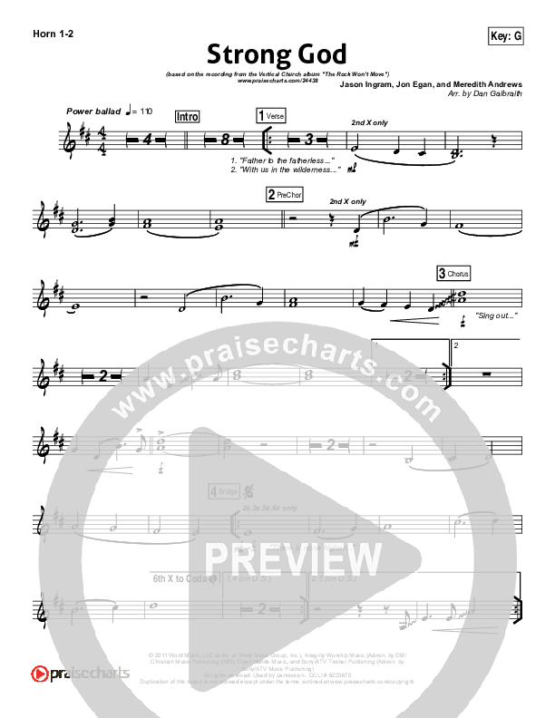 Strong God French Horn 1/2 (Vertical Worship)